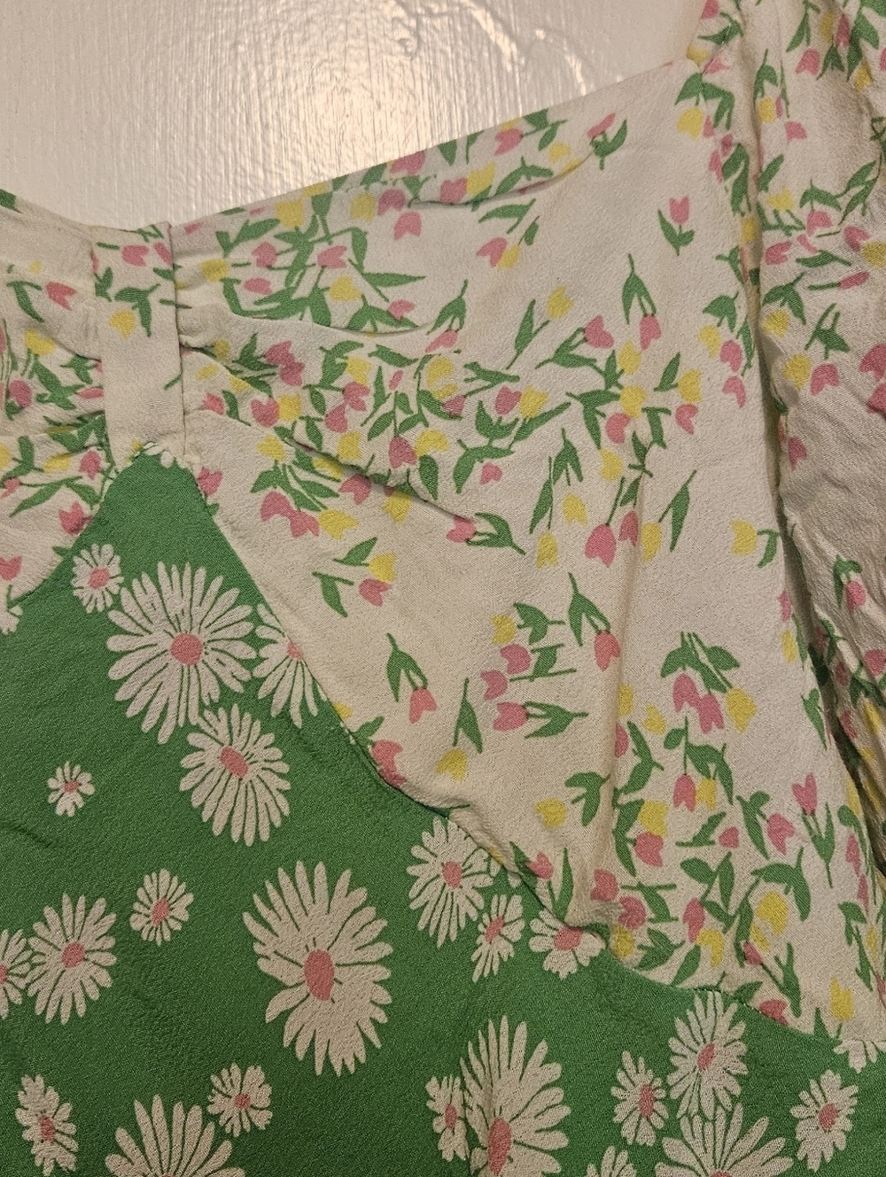 RIXO Cream Floral Sundress with Pink, Yellow & Green Print - Picture 3 of 6